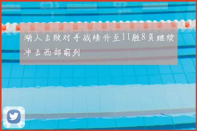 湖人击败对手战绩升至11胜8负继续冲击西部前列